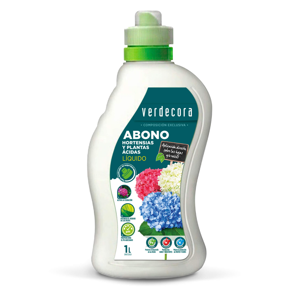 VERDECORA ABONO HORTENSIAS Y PLANTAS ACIDAS 1 LITRO