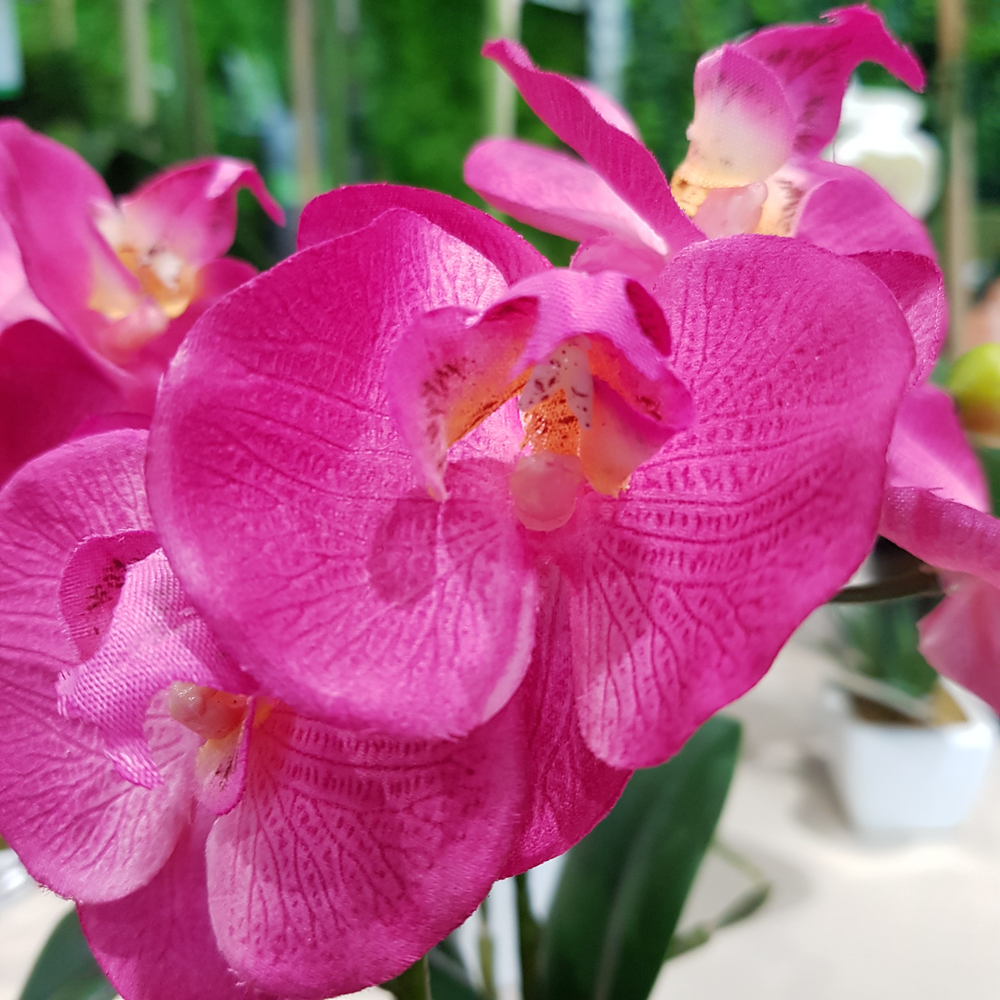 orquidea mini artificial color fucsia altura 25cm