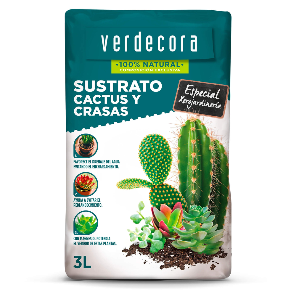 SUSTRATO CACTUS 3 LITROS VERDECORA