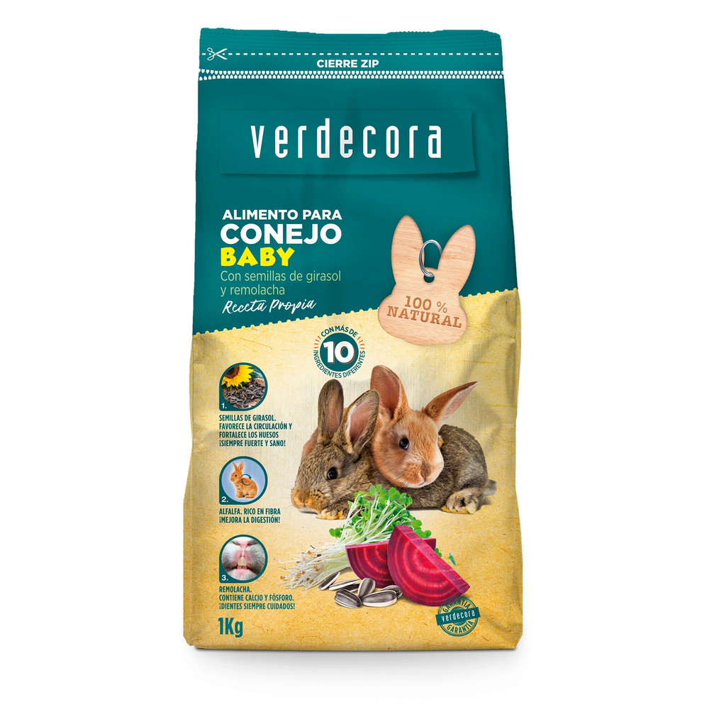 ALIMENTO CONEJO BABY 1 KILO VERDECORA