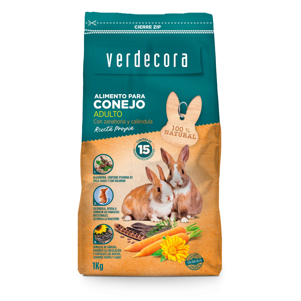 ALIMENTO CONEJO ADULTO 1 KILO VERDECORA