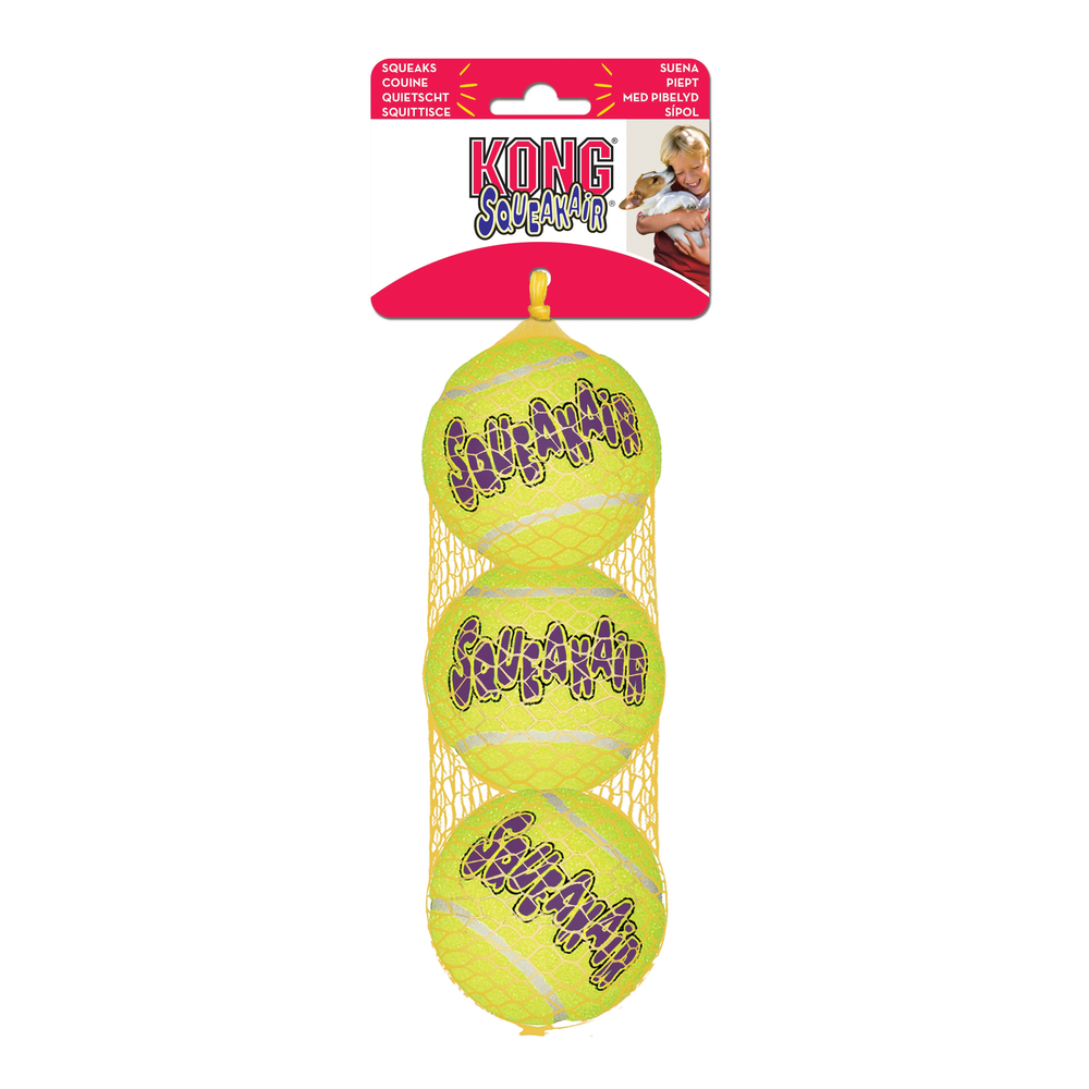 Kong Air Squeaker Pelotas de Tenis para jugar los perros