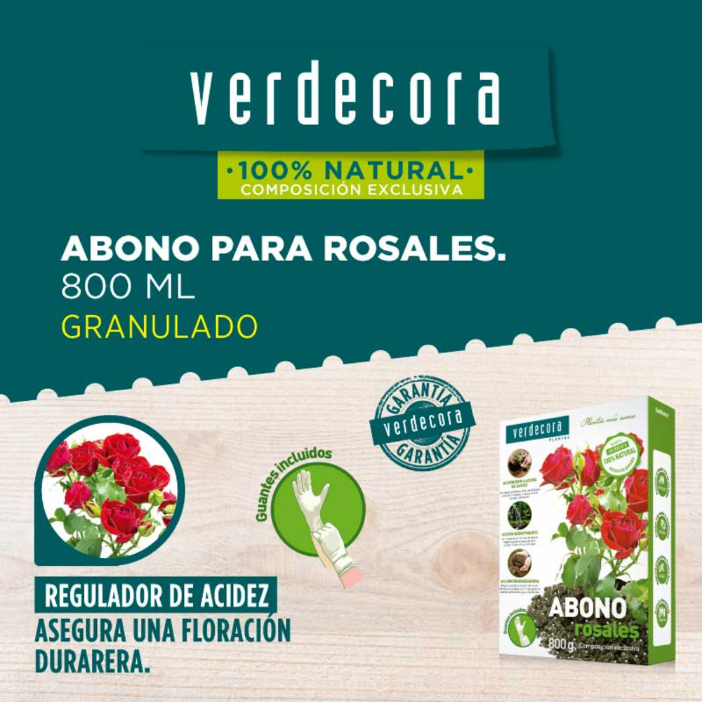 ABONO VERDECORA ROSALES GRANULADO 800 GRAMOS
