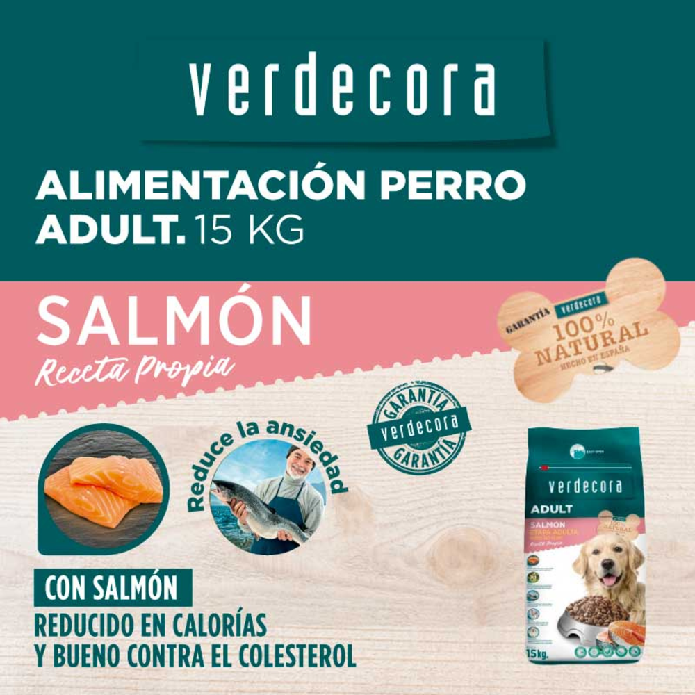 PIENSO PERRO ADULTO SALMON 15KG VERDECORA