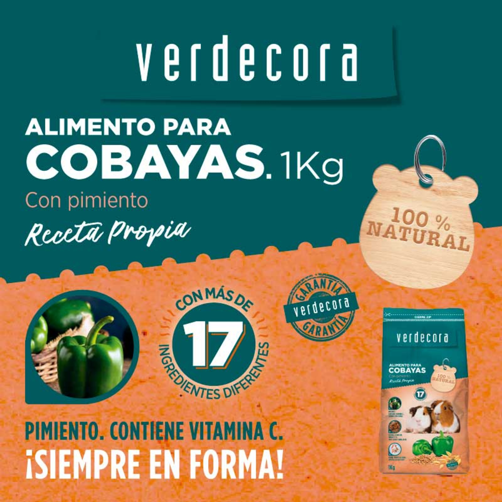 ALIMENTO COBAYA 1 KILO VERDECORA
