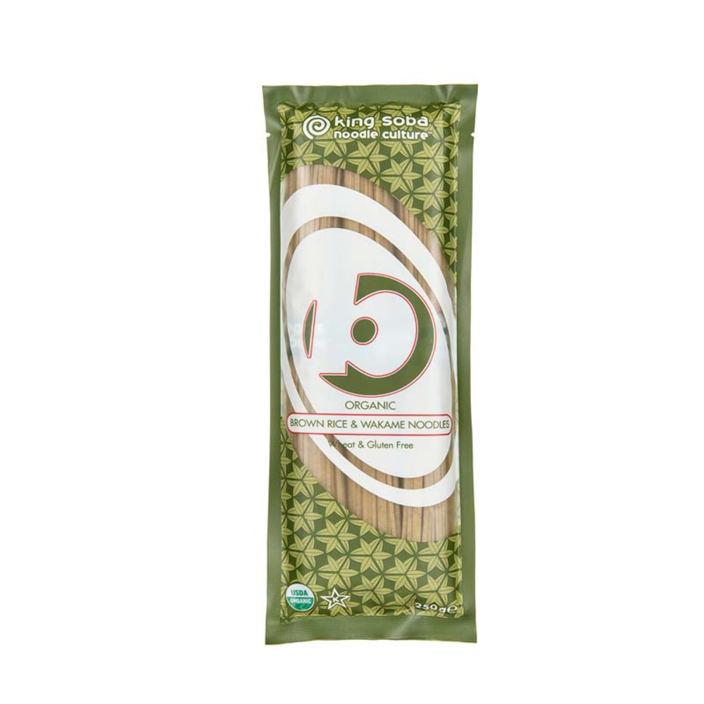 NOODLES DE ARROZ INTEGRAL Y ALGA WAKAME SIN GLUTEN 250G