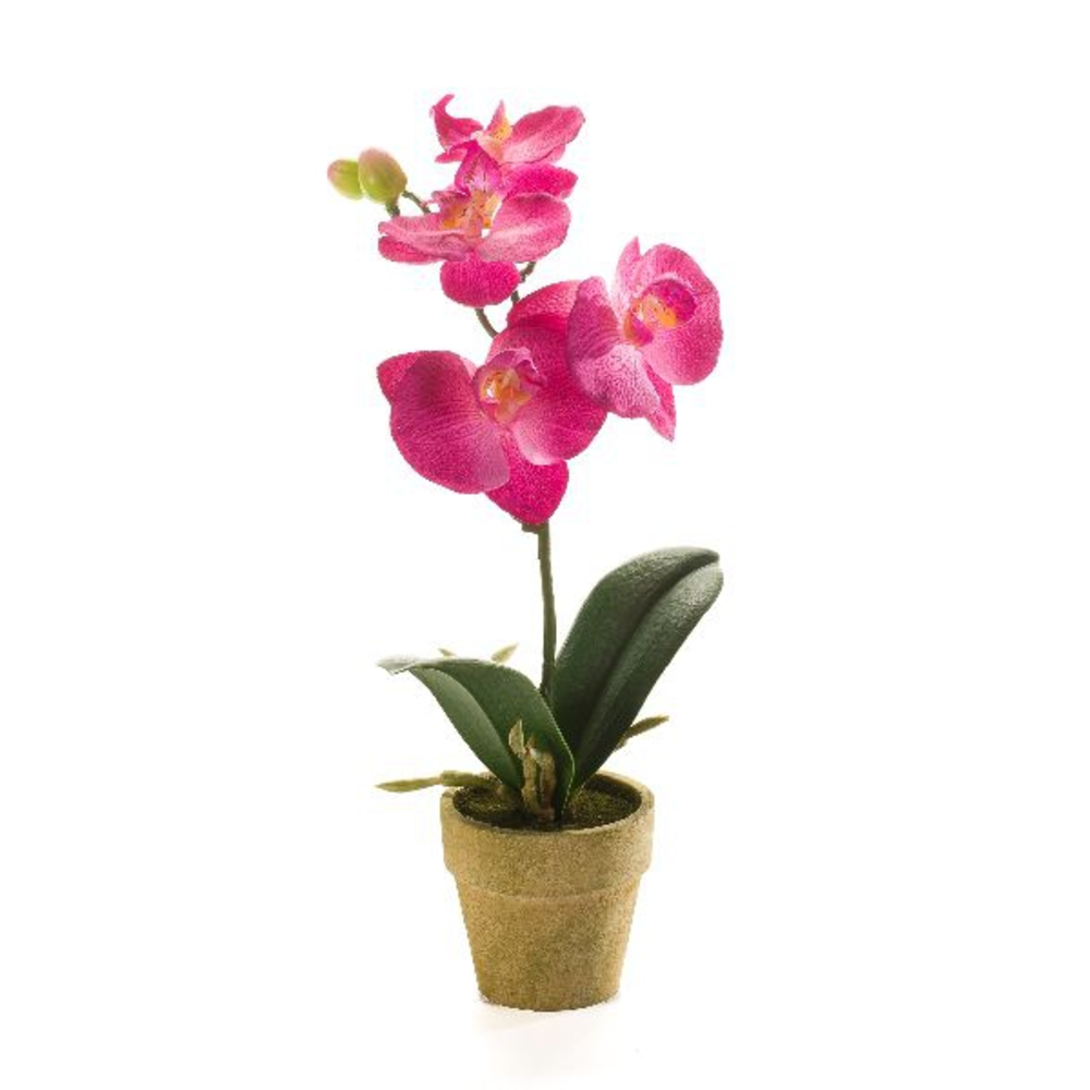 orquidea mini artificial color fucsia altura 25cm