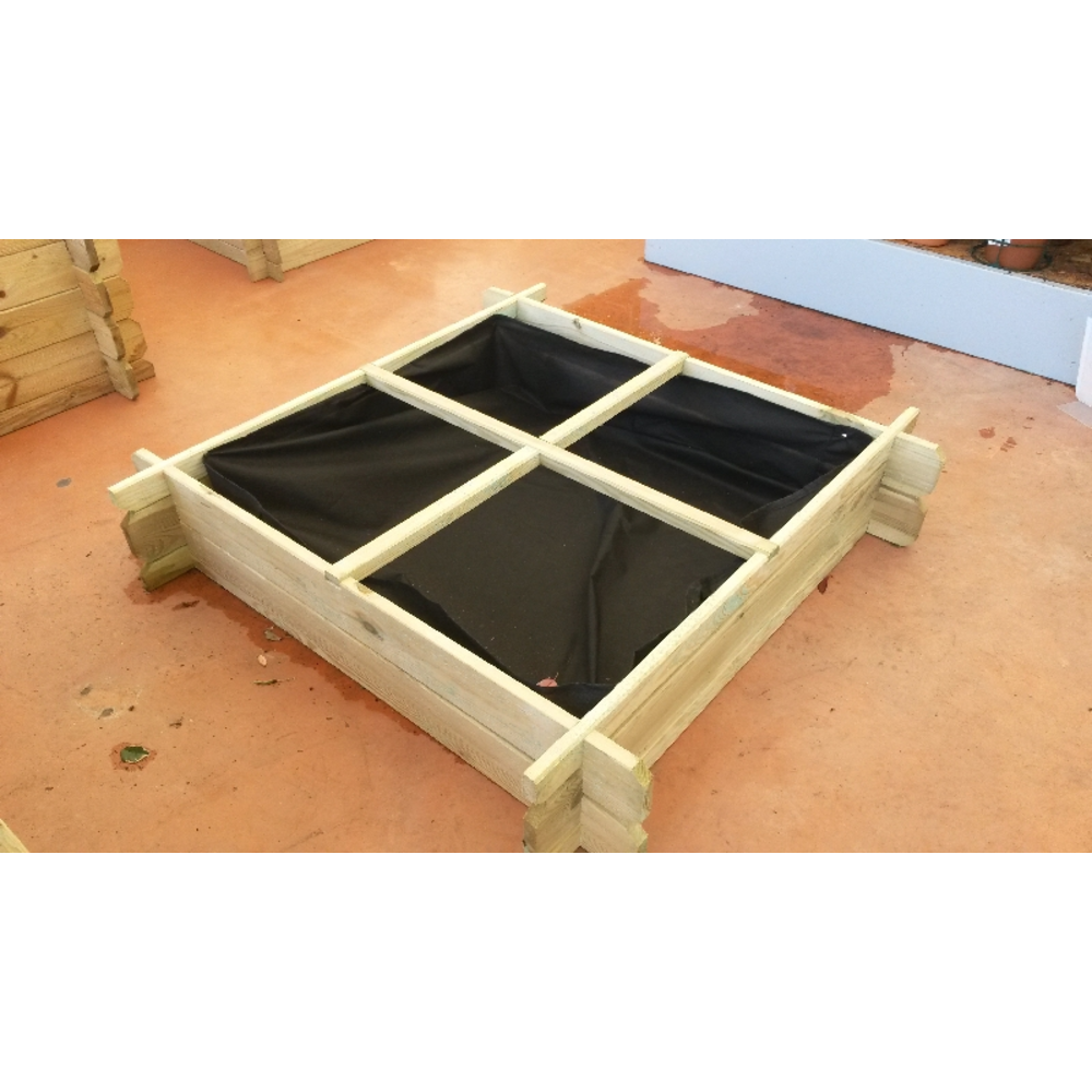 MINIHUERTO MADERA 4 ESPACIOSÂ 100X100X20CM