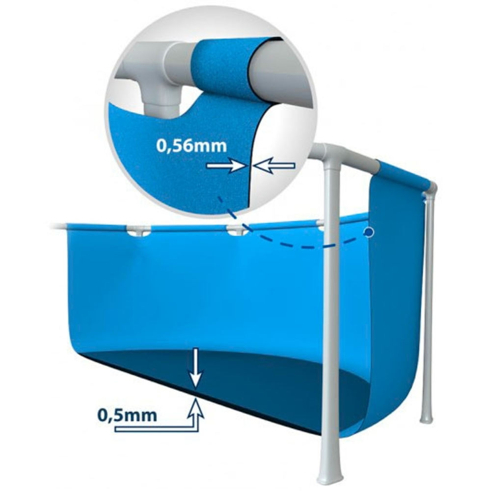 Piscina Desmontable Tubular Rectangular 450x22x84 cm
