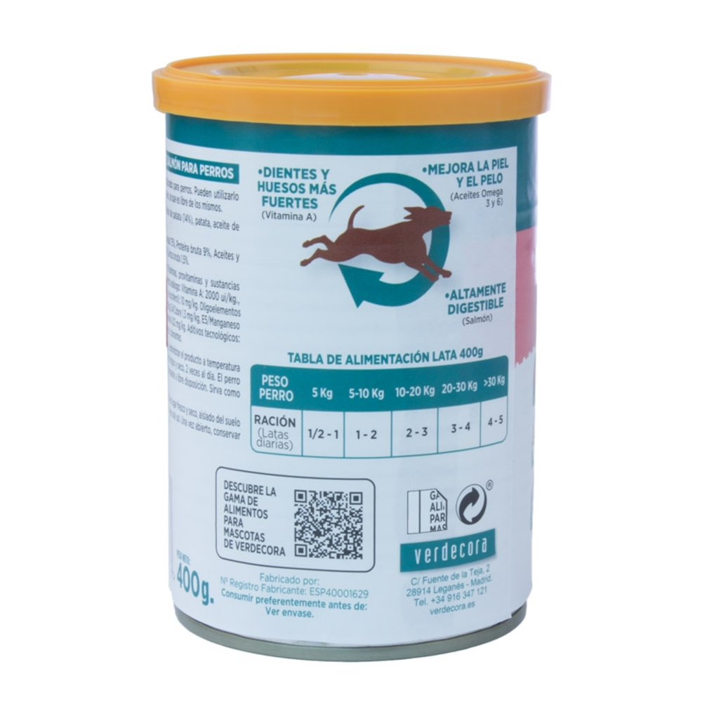 ALIMENTO HUMEDO PERRO SALMON 400GR VERDECORA