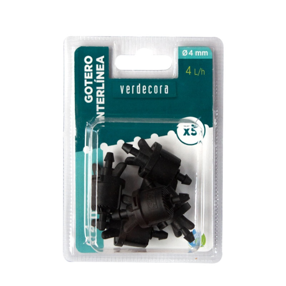 GOTERO INTERLINEA 4 MM 4 L/H 5UD VERDECORA