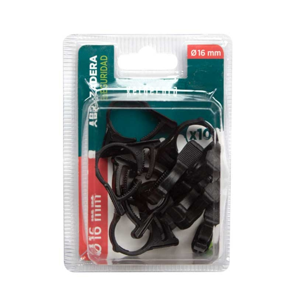 ABRAZADERA UNIÃ“N SEGURIDAD 16MM 10UD VERDECORA