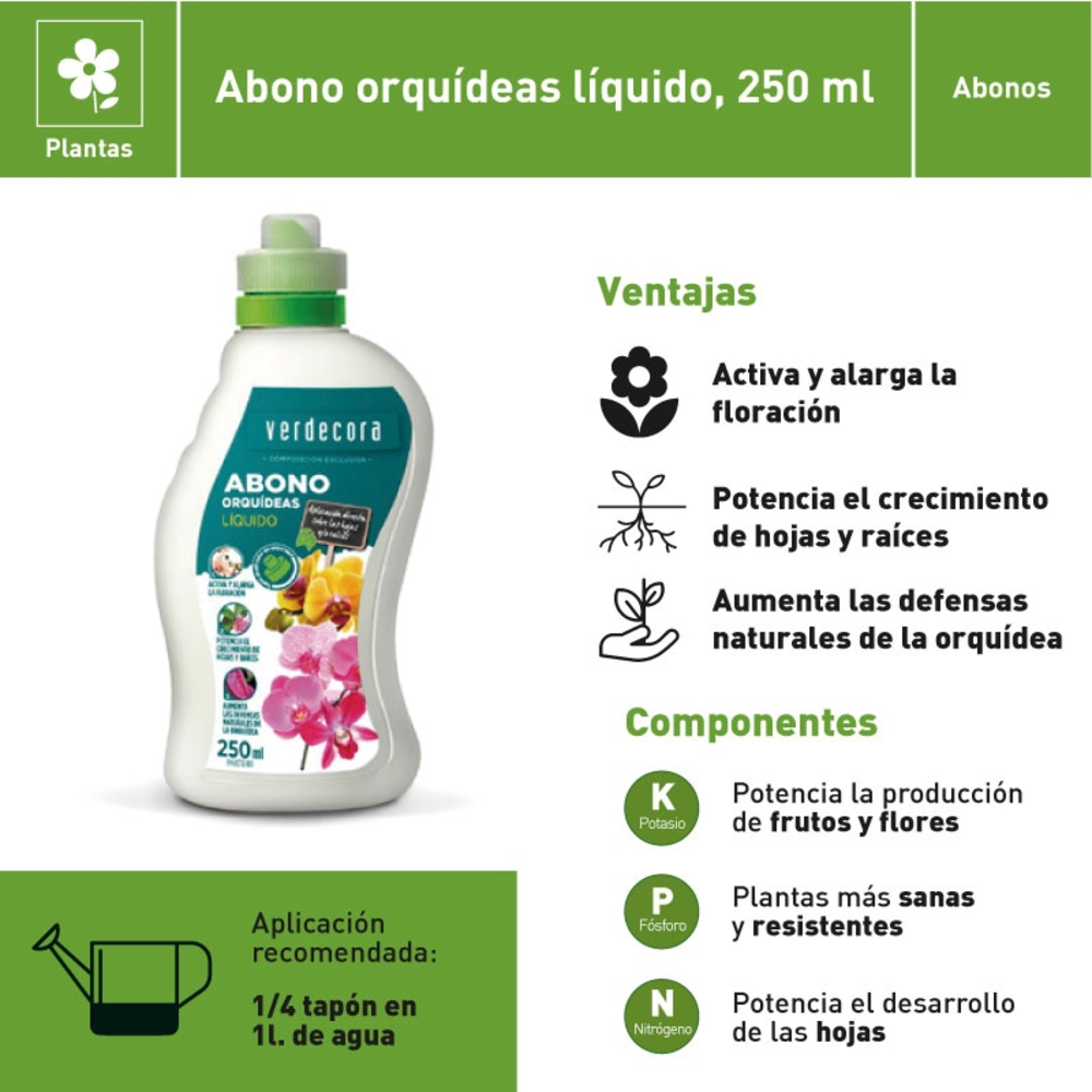 VERDECORA ABONO ORQUIDEAS 250ML