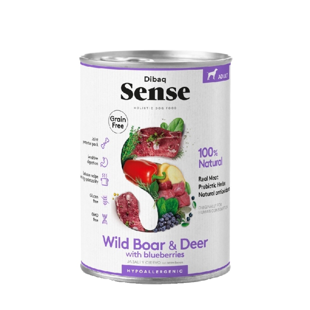 COMIDA PERRO SENSE HUMEDA SALVAJE CIERVO Y JABALÍ 380GR