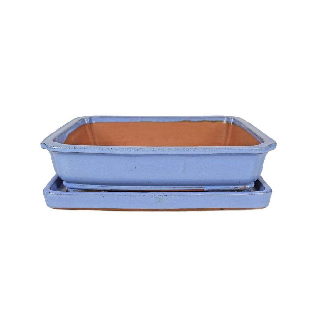 MACETA BONSAI RECTANGULAR + PLATO COLORES 20CM