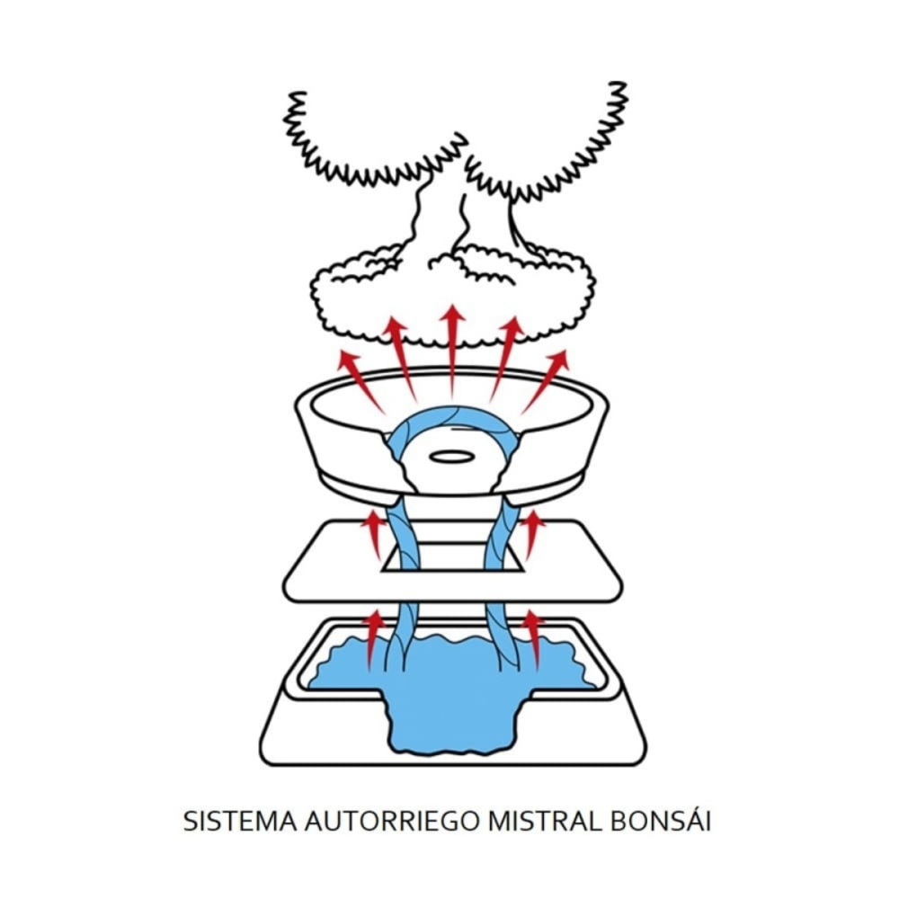 soporte bonsai con sistema de riego