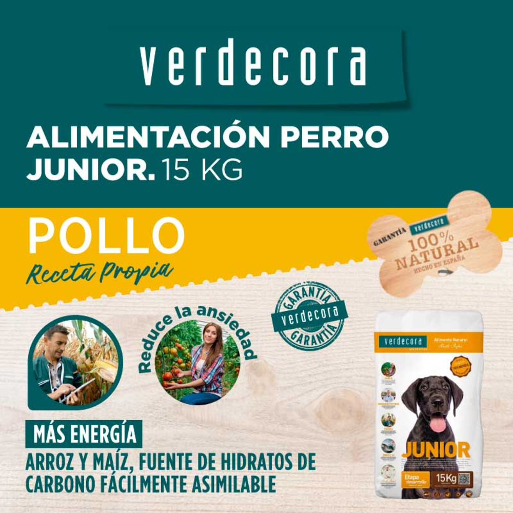 PIENSO PARA PERRO JUNIOR VERDECORA 15KG