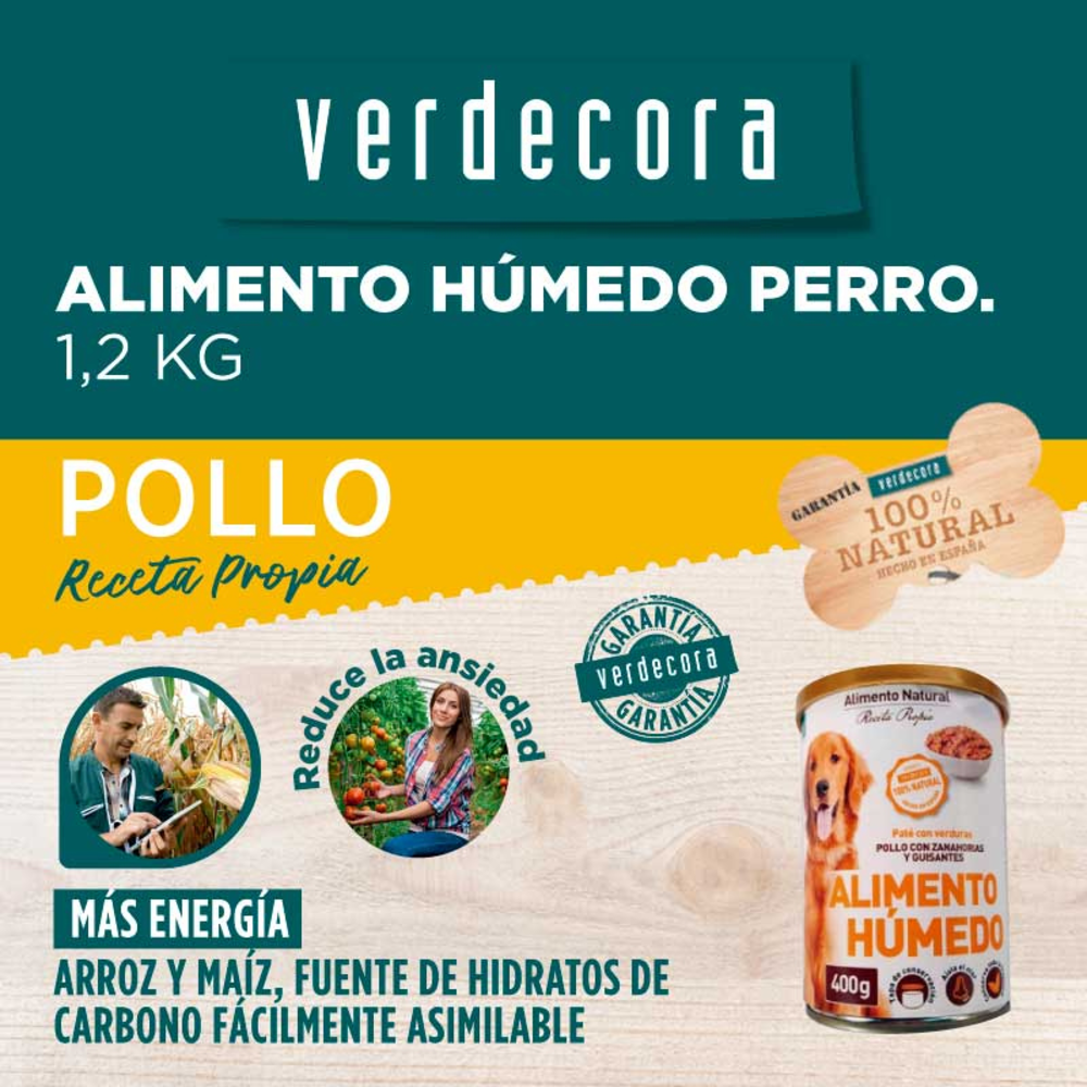 COMIDA HUMEDA PERRO VERDECORA POLLO 1.2 KILOS