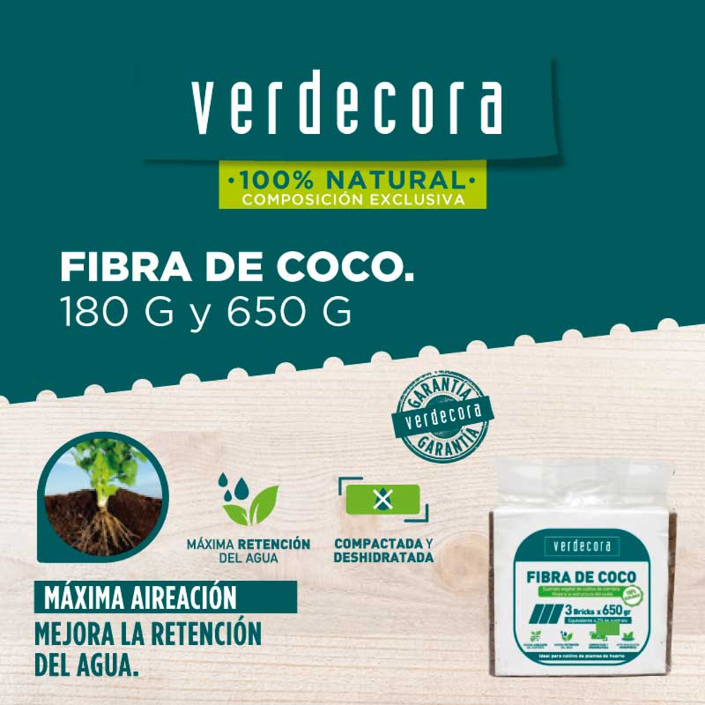 VERDECORA FIBRA DE COCO 1 PASTILLA 180GR